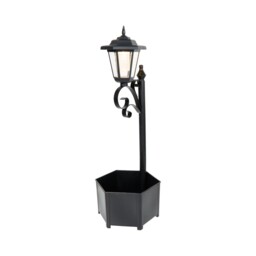 Solar Plant Pot Post Light Black - Wilko - thumbnail 2