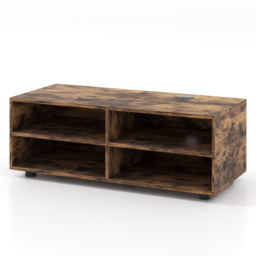 Costway 4 Shelf Rustic Brown TV Unit - Size: 101 x 51 x 13cm - Wilko - thumbnail 3