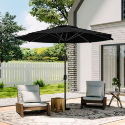 Living and Home Black Crank and Tilt Parasol 3m - Wilko - thumbnail 3