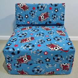 Kaikoo Single Blue Goal Print Foldable Chair Bed - Wilko - thumbnail 1