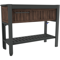 Keter Signature Single Drawer Single Shelf Rosewood Extendable Hosting Party Table Station - Size: 90 x 112 x 43cm - Wilko - thumbnail 5
