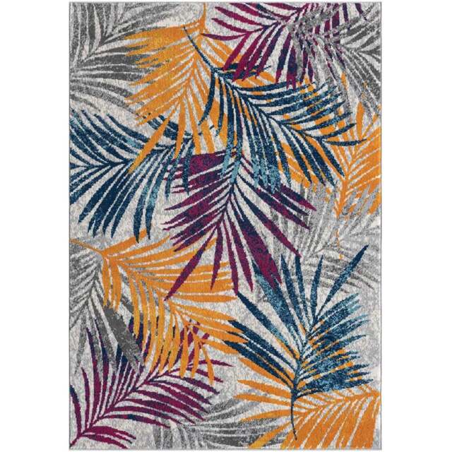 Desire Rugs San Marino Multicolour Leaf Rug 120 x 170cm - Size: 170 x 120 x 0.8cm - Wilko - image 1