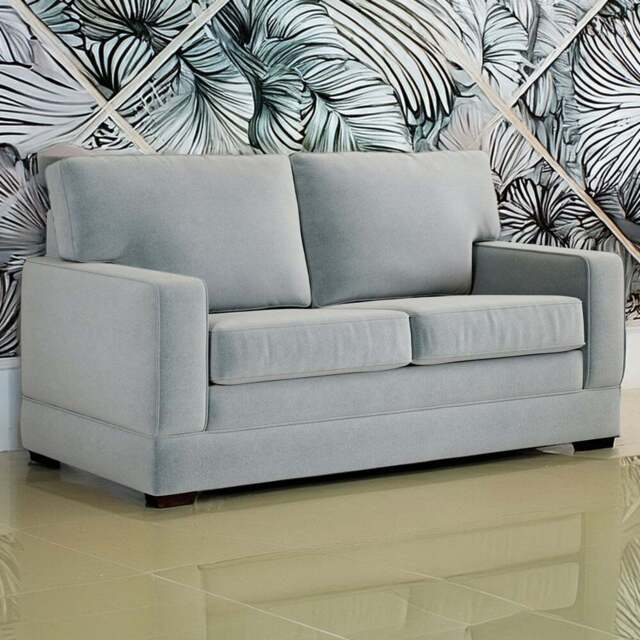 Jay-Be Urban 2 Seater Brushed Twill Sky Sofa Bed with e-Pocket Mattress - Size: 3 Seater - Blue - Wilko - image 1