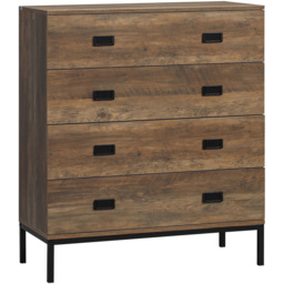Portland 4 Drawer Brown Chest of Drawers - Wilko - thumbnail 3