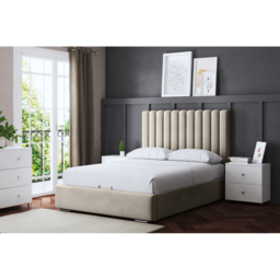 DS Living Evangeline Double Cream Upholstered Bed Frame with Headboard - Wilko - thumbnail 6