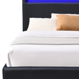 Comfy Living Small Black Faux Leather Ottoman Bed Frame with LED - Size: Single - Wilko - thumbnail 4