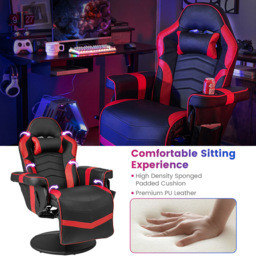 Costway Red Massage Gaming Chair with Cup Holder - Size: 100 x 65 x 44cm - Wilko - thumbnail 7