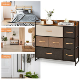 Costway 7 Drawer Wooden Top Chest of Drawers - Multi - Wilko - thumbnail 7