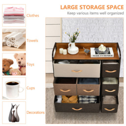 Costway 7 Drawer Wooden Top Chest of Drawers - Multi - Wilko - thumbnail 6