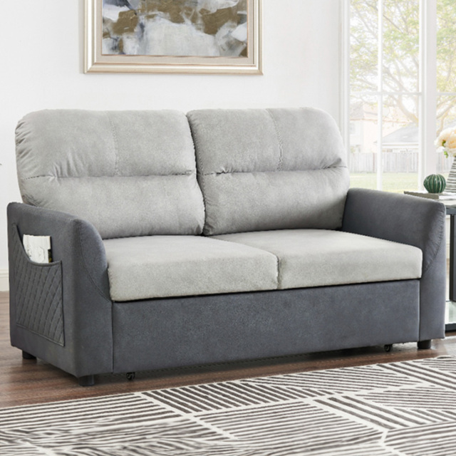 Home Detail Dennis 2 Seater Light and Dark Grey Pull Out Sofa Bed - Wilko - image 1