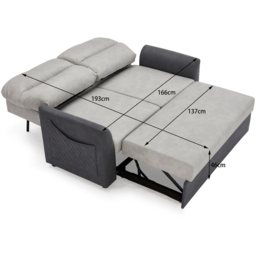 Home Detail Dennis 2 Seater Light and Dark Grey Pull Out Sofa Bed - Wilko - thumbnail 7