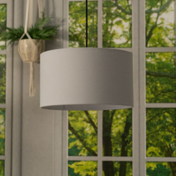 ValueLights Reni Grey Fabric Medium Drum Shade - Size: 35 x 20 x 35cm - Wilko - thumbnail 4