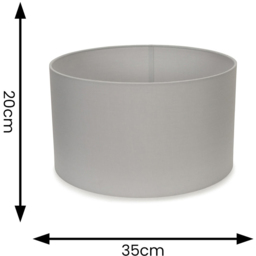 ValueLights Reni Grey Fabric Medium Drum Shade - Size: 35 x 20 x 35cm - Wilko - thumbnail 7
