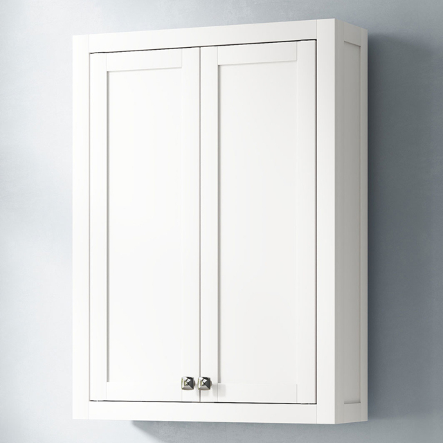 HOMCOM 2 Door White Wall Mounted Bathroom Wall Storage Cabinet - Size: 84 x 20 x 61cm - Wilko - image 1