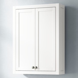 HOMCOM 2 Door White Wall Mounted Bathroom Wall Storage Cabinet - Size: 84 x 20 x 61cm - Wilko - thumbnail 1