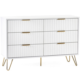 Julian Bowen Murano 6 Drawer Matt White Chest of Drawers - Wilko - thumbnail 3