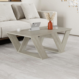 Decortie Pipra Travertine Wood Modern Coffee Table - Size: 40 x 110 x 60cm - Cream - Wilko - thumbnail 4