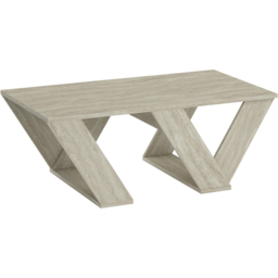 Decortie Pipra Travertine Wood Modern Coffee Table - Size: 40 x 110 x 60cm - Cream - Wilko - thumbnail 3