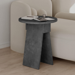 Decortie Chen Round Side Table with Retro Grey Sculptural Base - Size: 50 x 42 x 42cm - Wilko - thumbnail 6
