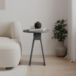 Decortie Chen Round Side Table with Retro Grey Sculptural Base - Size: 50 x 42 x 42cm - Wilko - thumbnail 5