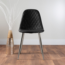 Furniturebox Elissa Solara Marble Effect 2 Seater Round Dining Set White Black and Chrome - Wilko - thumbnail 5