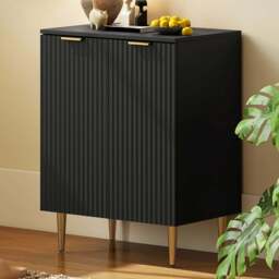 HOMCOM 2 Door Black Sideboard Buffet Cabinet - Size: 16 x 48 x 87cm - Wilko