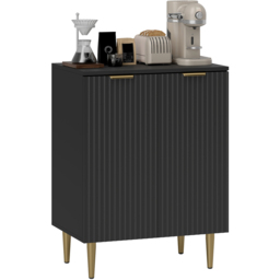 HOMCOM 2 Door Black Sideboard Buffet Cabinet - Size: 16 x 48 x 87cm - Wilko - thumbnail 3