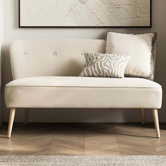Beau 2 Seater Sand Blonde Wood Sofa - Cream - LPD Home - Wilko - image 1