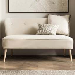 Beau 2 Seater Sand Blonde Wood Sofa - Cream - LPD Home - Wilko - thumbnail 1