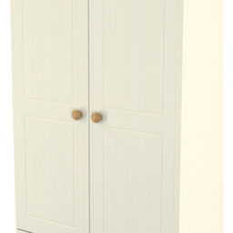 Crowndale Warwick 2 Door 2 Drawer Cream Ash and Oak Double Wardrobe - Size: 2 Door, 2 Drawer - Wilko - thumbnail 7