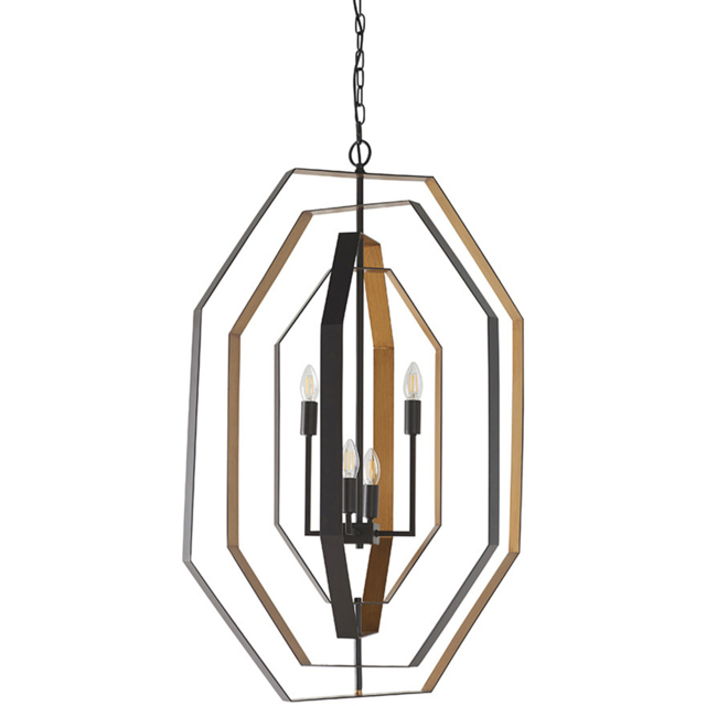Merano Macerata Aged Bronze and Antique Gold Pendant Light - Size: 64 x 64 x 258cm - Wilko - image 1