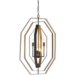 Merano Macerata Aged Bronze and Antique Gold Pendant Light - Size: 64 x 64 x 258cm - Wilko - thumbnail 4
