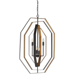 Merano Macerata Aged Bronze and Antique Gold Pendant Light - Size: 64 x 64 x 258cm - Wilko - thumbnail 1