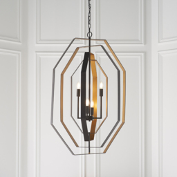 Merano Macerata Aged Bronze and Antique Gold Pendant Light - Size: 64 x 64 x 258cm - Wilko - thumbnail 3