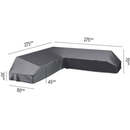 Platinum AeroCover Trapezee L Shaped Outdoor Sofa Platform Cover 70 x 275cm - Size: 70 x 275 x 90cm - Grey - Wilko - thumbnail 7