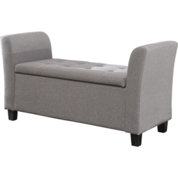 GFW Verona Grey Upholstered Window Seat - Size: 41 x 107 x 56cm - Wilko - thumbnail 3