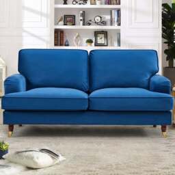 Woodbury 2 Seater Blue Velvet Sofa - Artemis Home - Wilko