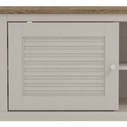 GFW Salcombe 2 Door 2 Shelf Light Grey TV Unit - Size: 39.8 x 150 x 50.4cm - Wilko - thumbnail 7