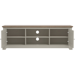GFW Salcombe 2 Door 2 Shelf Light Grey TV Unit - Size: 39.8 x 150 x 50.4cm - Wilko - thumbnail 4