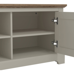GFW Salcombe 2 Door 2 Shelf Light Grey TV Unit - Size: 39.8 x 150 x 50.4cm - Wilko - thumbnail 6