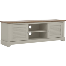 GFW Salcombe 2 Door 2 Shelf Light Grey TV Unit - Size: 39.8 x 150 x 50.4cm - Wilko - thumbnail 3