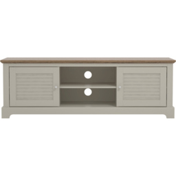 GFW Salcombe 2 Door 2 Shelf Light Grey TV Unit - Size: 39.8 x 150 x 50.4cm - Wilko - thumbnail 5