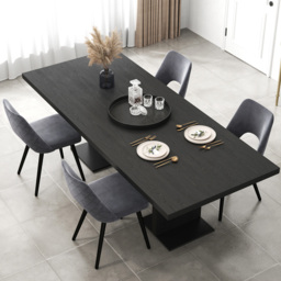 Costway Set of 2 Grey High density Sponge Cushion Upholstered Dining Chairs - Wilko - thumbnail 5