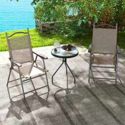 Outsunny Set of 2 Mixed Brown Folding Garden Chair - Wilko