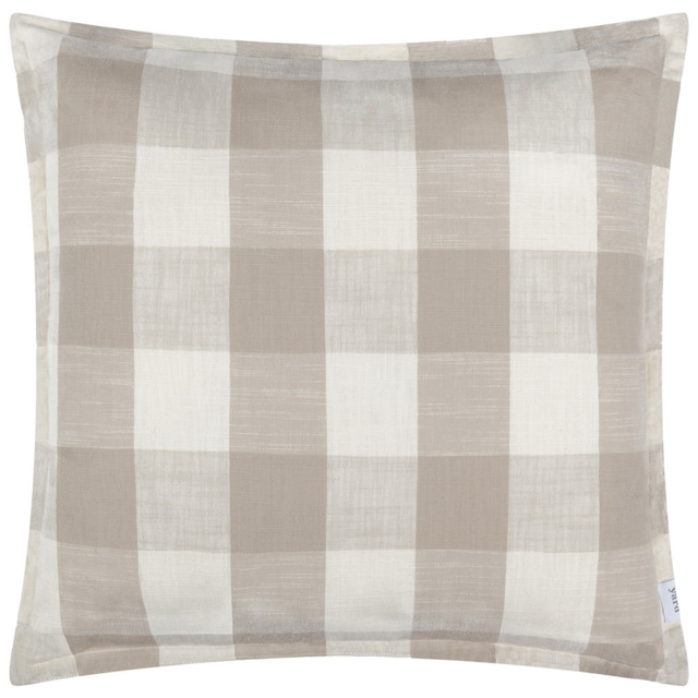 Yard Chesil Cream Check Cotton Polyester Filled Outdoor Cushion 50 x 50cm - Wilko - image 1