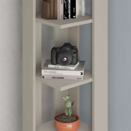 Decortie Nati Sandstone 5 Tier Tall Corner Bookcase Display Unit - Cream - Wilko - thumbnail 4