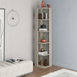 Decortie Nati Sandstone 5 Tier Tall Corner Bookcase Display Unit - Cream - Wilko - thumbnail 6
