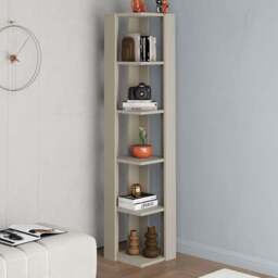 Decortie Nati Sandstone 5 Tier Tall Corner Bookcase Display Unit - Cream - Wilko - thumbnail 1