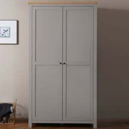Wiltshire Double Door Grey Wardrobe - Size: 2 Door - Home Garden Direct - Wilko - thumbnail 1
