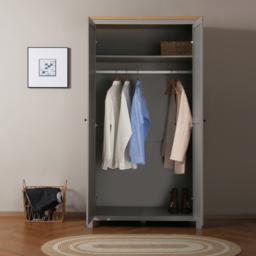 Wiltshire Double Door Grey Wardrobe - Size: 2 Door - Home Garden Direct - Wilko - thumbnail 7